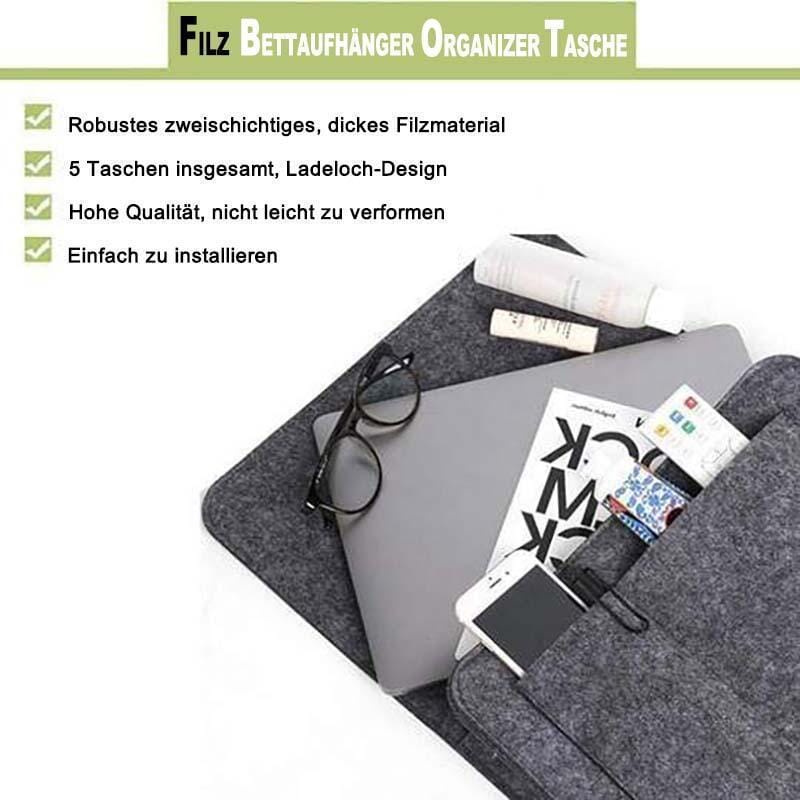 Filz Bettaufhänger Organizer Tasche für Bett Sofa Schreibtisch