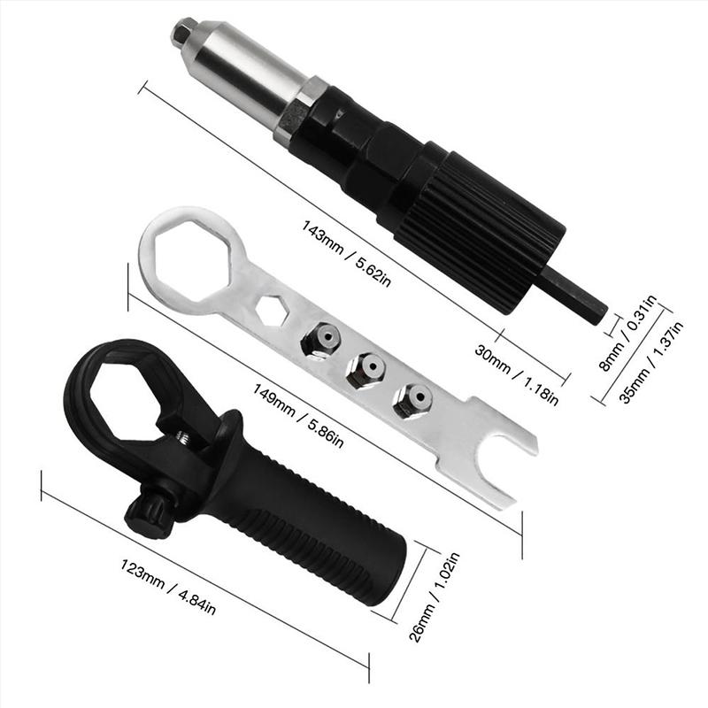 Professionelles Nietpistolen-Adapter-Kit 🛠Mit 4 Stk. Verschiedene Düsenschrauben